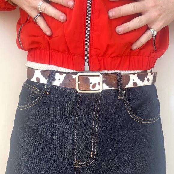 y2k 2000s western brown and white cow belt - Picture 9 of 9